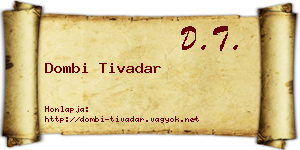 Dombi Tivadar névjegykártya