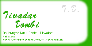 tivadar dombi business card